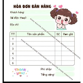 ❣️[Chibi shop Design] Hóa đơn bán hàng dễ thương 💕