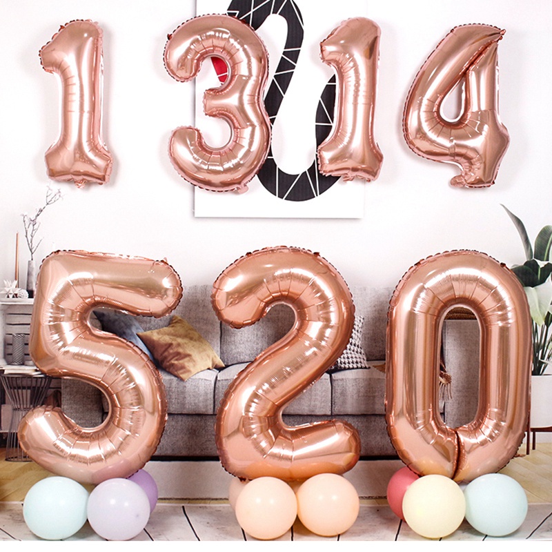 Bong Bóng Số 0-9 32Inch Trang Trí Tiệc