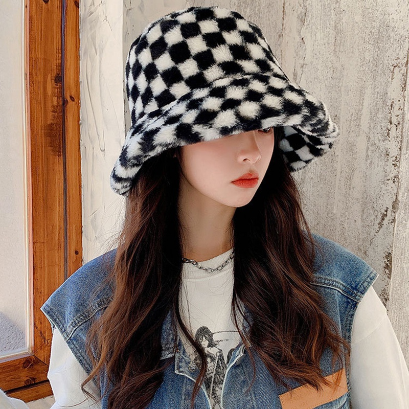 Mũ lông giả vành rộng chống gió giữ ấm thời trang mùa đông cho nữ