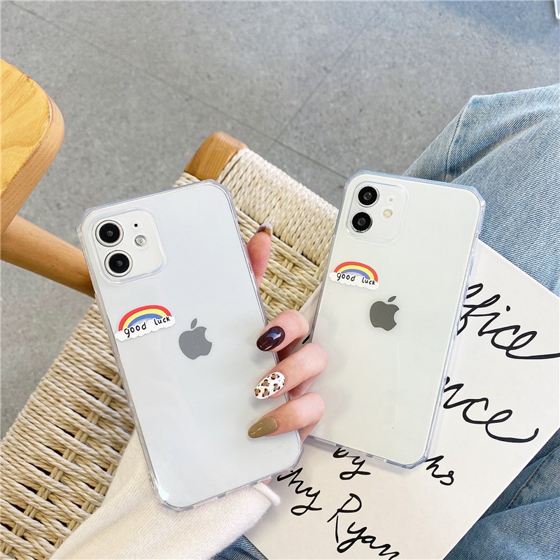 Ốp lưng iphone trong cạnh hình vuông rainbow 6plus/6s/6splus/7/7plus/8/8plus/x/xr/xs/11/12/pro/max/promax-Awifi A2-17 | BigBuy360 - bigbuy360.vn