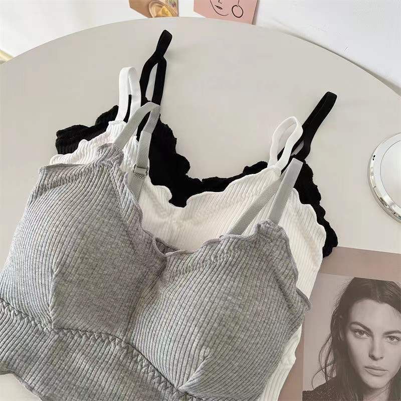 Áo lót, Bra cotton nữ dáng lửng nhúm bèo xinh xắn 6880