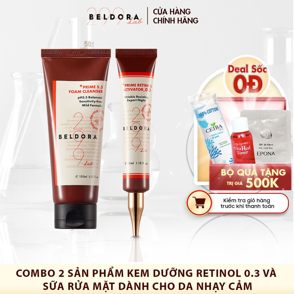 Combo 2 Sản Phẩm Kem Dưỡng Retinol Beldora 35ml Và Sữa Rửa Mặt Beldora 299 150ml