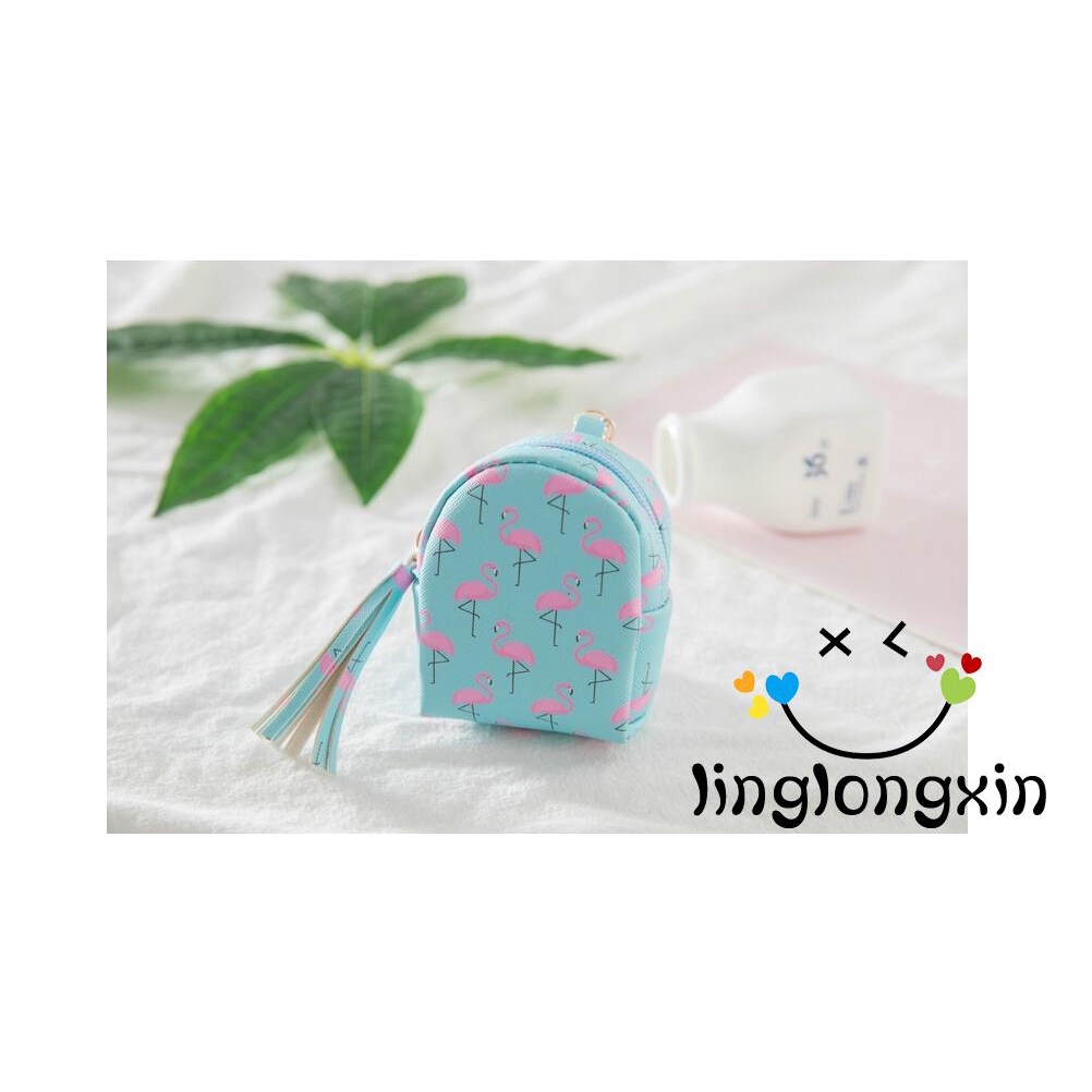 Túi Mini Đựng Tiền Xu Họa Tiết Hồng Hạc Dễ Thương Cho Nữ