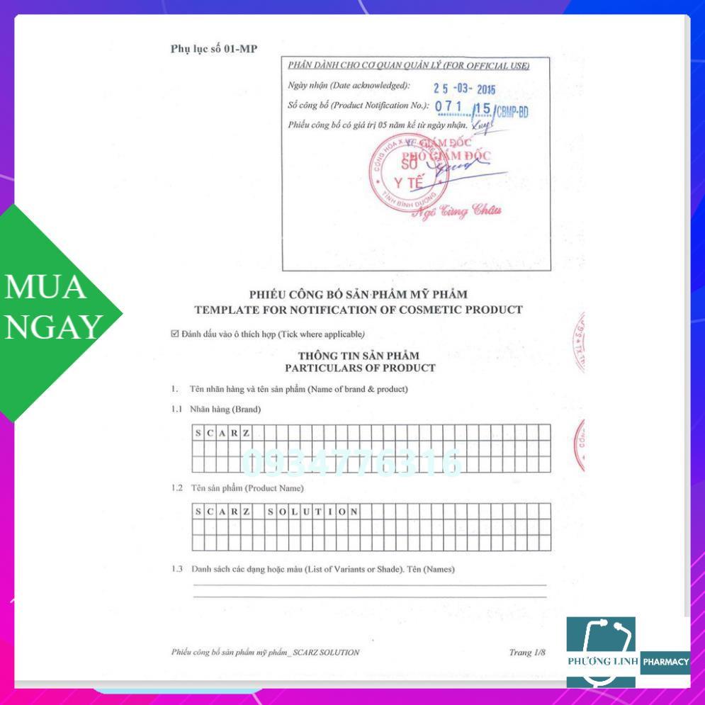 ✅ Gel giảm sẹo chuyên biệt ScarZ Solution 9gr giúp hỗ trợ làm phẳng, mờ sẹo và đều màu da