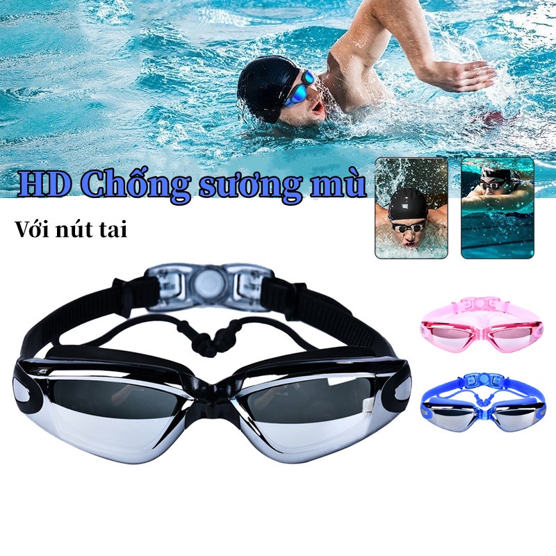 Kính bơi trẻ em người lớn, kính bới tráng gương, kính bơi silicon nam nữ. kèm bịt tai kẹp mũi cho nam nữ, cho bé trẻ em