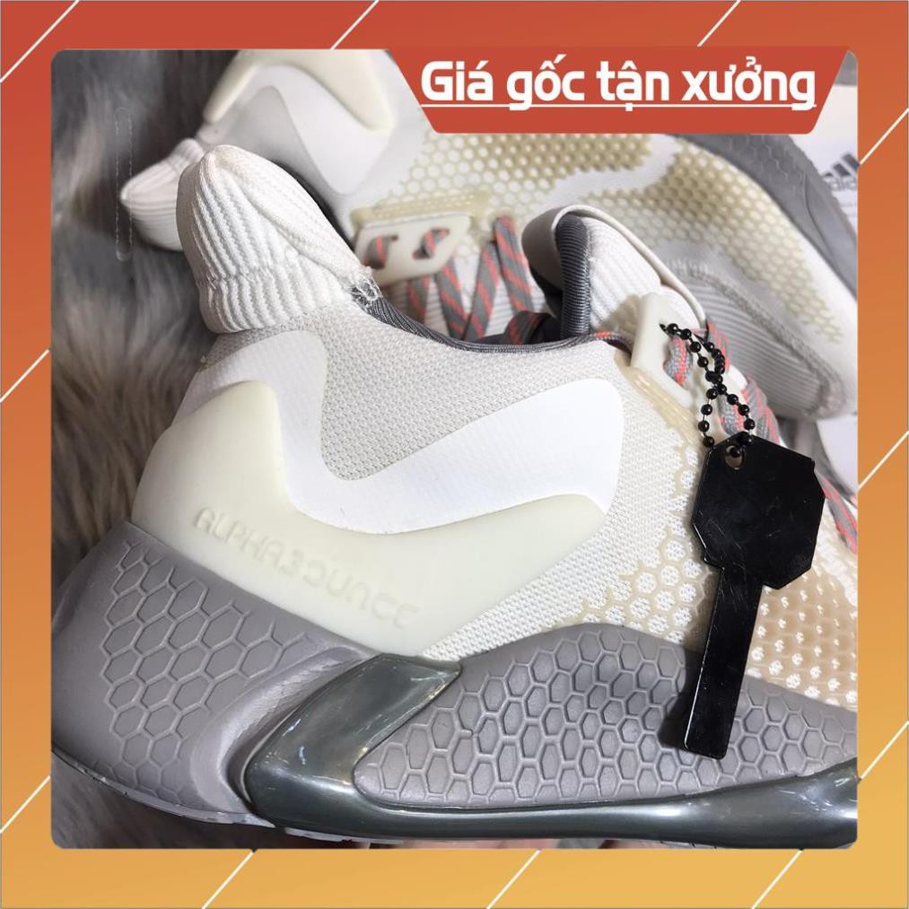 [FreeShip+Giá Hủy Diệt] Giầy Alphabounce xịn sò Full phụ kiện, Giày thể thao nam nữ Sneaker Alphabounce 2020 sữa đế nâu