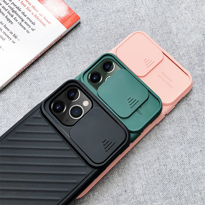 Ốp điện thoại silicon mềm có nắp trượt bảo vệ camera cho iPhone 11 Pro X XR Xs Max 6 6s+ 7 8 Plus | BigBuy360 - bigbuy360.vn