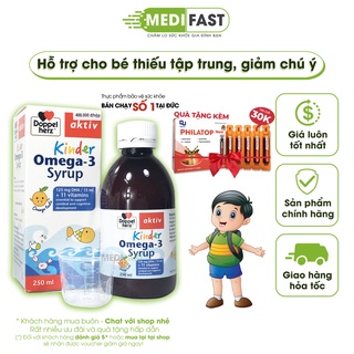 Bổ sung Omega DHA EPA cho bé - Aktiv Kinder Omega 3 Syrup 250ml giúp trẻ mắt sáng, bổ não - Chính hãng Doppel herz Đức.