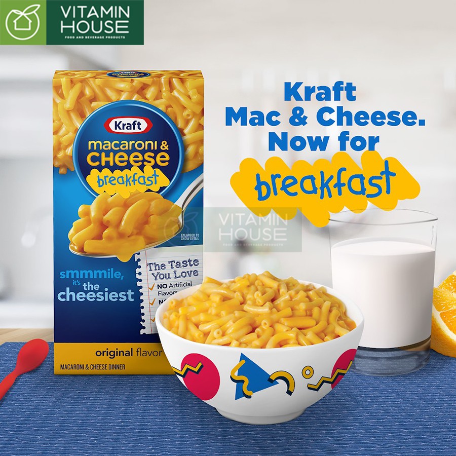 Nui Phô Mai cho bé Macaroni &amp; Cheese Kraft Hộp 206g [Vitamin House]