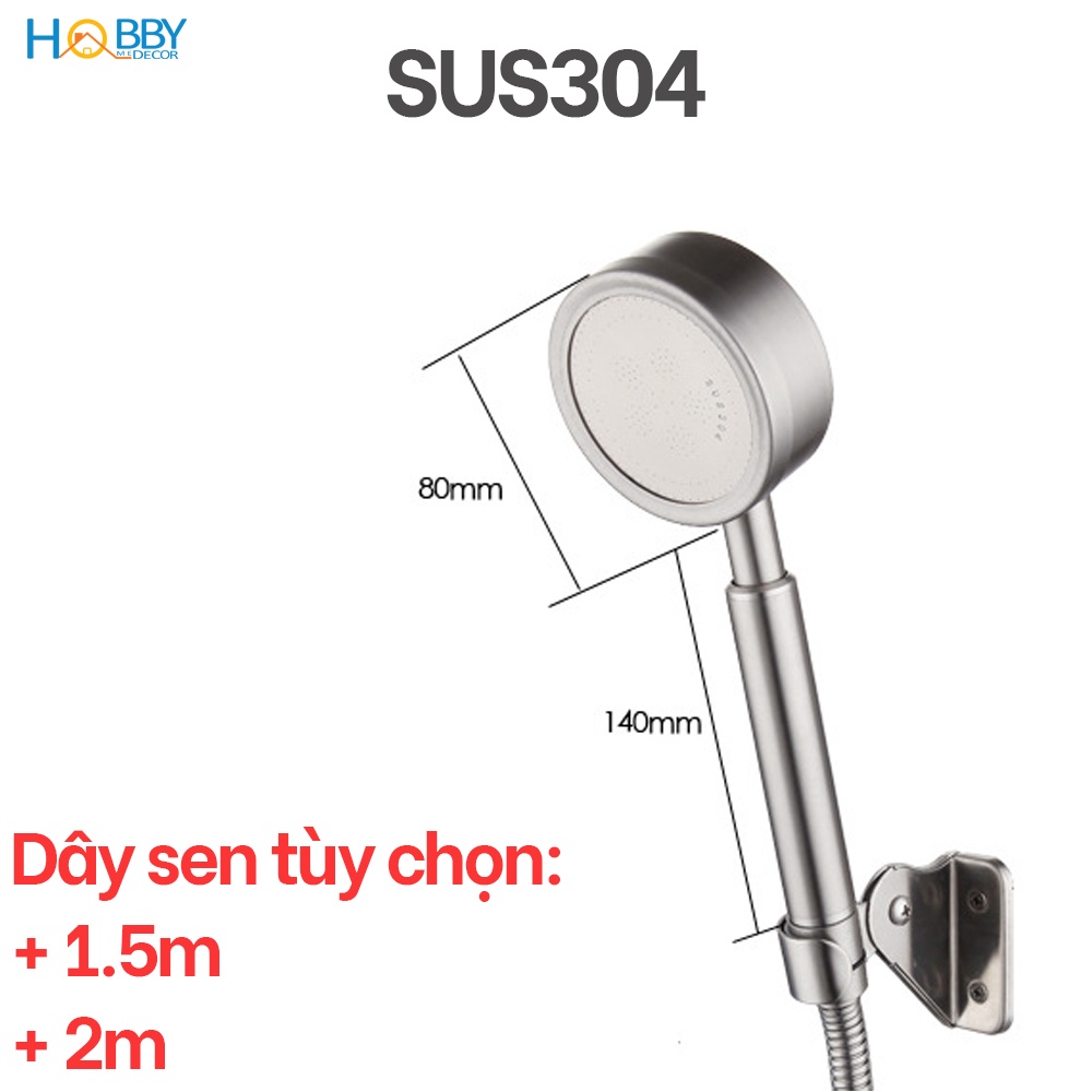 Bộ tay sen tắm tay cầm HOBBY Home Decor BST2 dây sen tùy chọn - chuẩn Inox 304