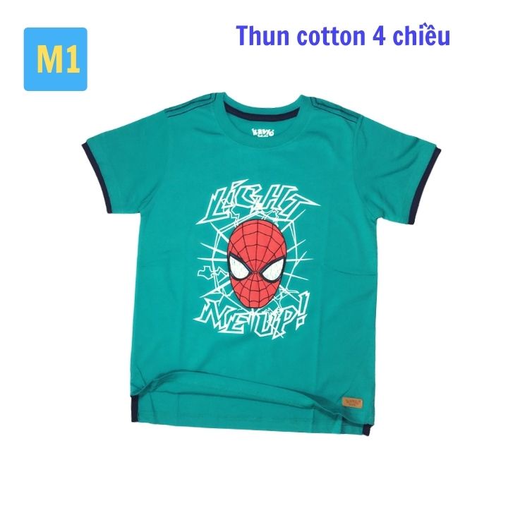 Áo thun bé trai siêu nhân từ 13-48kg  - Áo thun trơn- Thun cotton thấm hút mồ hôi -Tomchuakids.