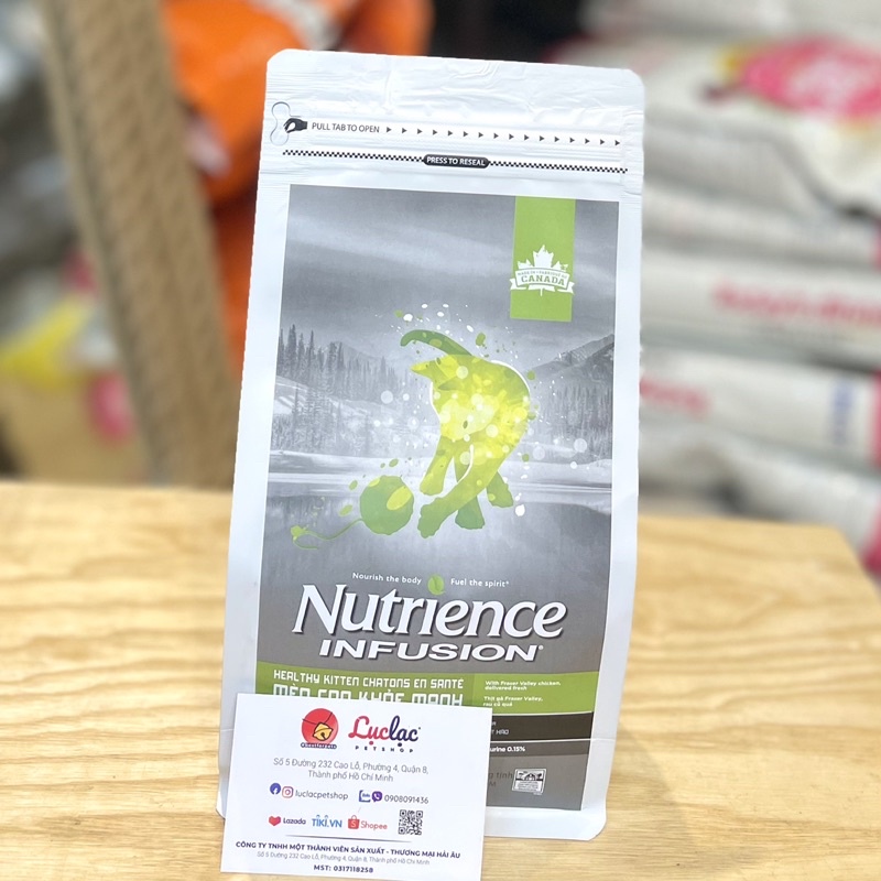 Hạt Nutrience Infusion cho Mèo con vị Gà & Rau củ - Túi 500g chính hãng