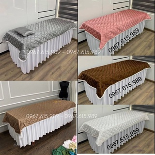 Tấm phủ lụa cao cấp cho giường spa, tấm trải giường spa, giường mi, phun xăm, KT 110.220cm