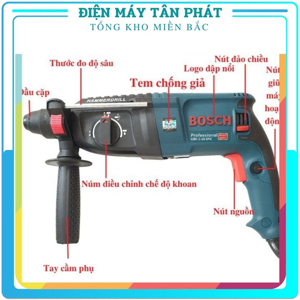 Máy khoan đa chức năng đục tường bê tông gỗ sắt dùng khuấy sơn BOSCH 2-26 cầm tay