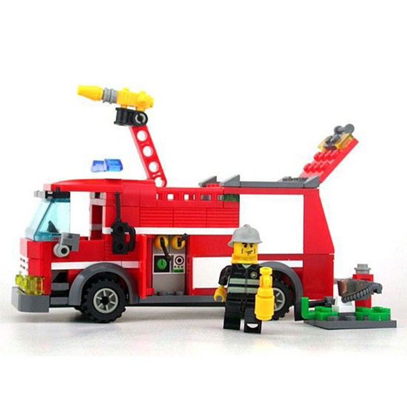 Lego lắp ráp xe cứu hoả Kaizhi 206 mảnh ghép đồ chơi xếp hình giúp trẻ sáng tạo