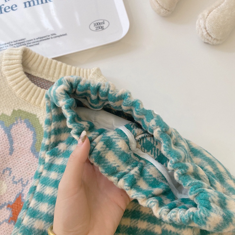 Quần Dài Họa Tiết Sọc Caro Phong Cách Hàn Quốc Thời Trang Thu Đông Cho Bé Gái