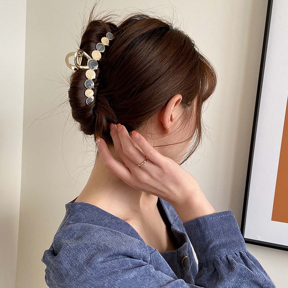 Kẹp tóc càng cua họa tiết hình học nhiều màu tùy chọn trẻ trung cho nữ