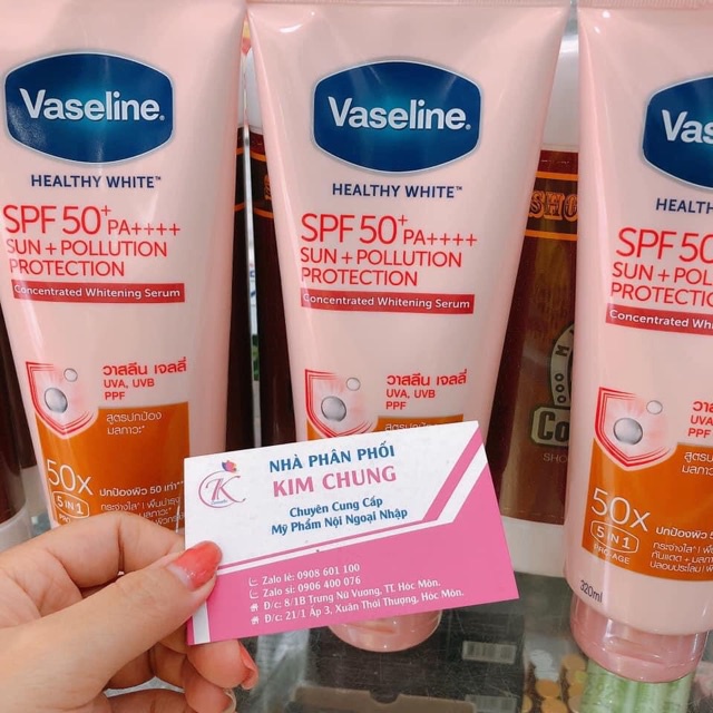 [Hàng chuẩn] Dưỡng Thể serum Vaseline 50X Thái Lan, nguyên liệu, công thức làm kem trộn trắng da body