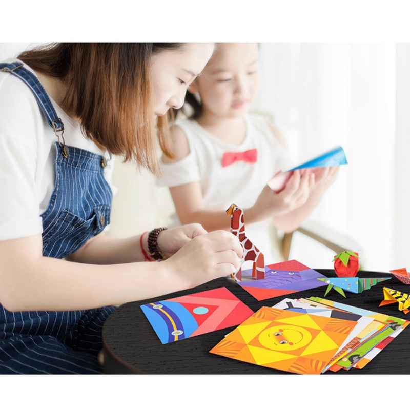 108 Pcs Cartoon Origami Book Paper Arts and Craft DIY Handmade 3D Puzzle Animal Crafts for Kids Educational Child Toy
