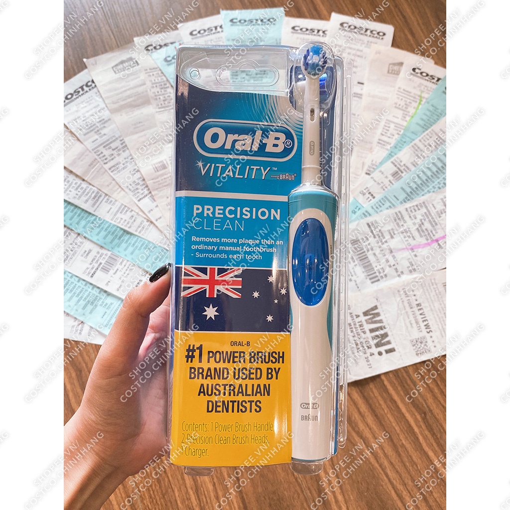 Bàn chải điện Oral B người lớn và trẻ em kèm 1 đầu thay