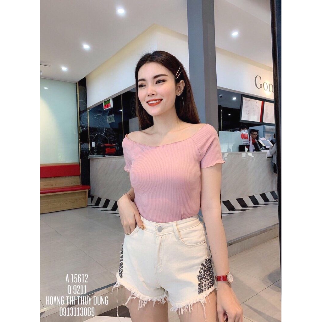 Áo trễ vai tăm quảng châu