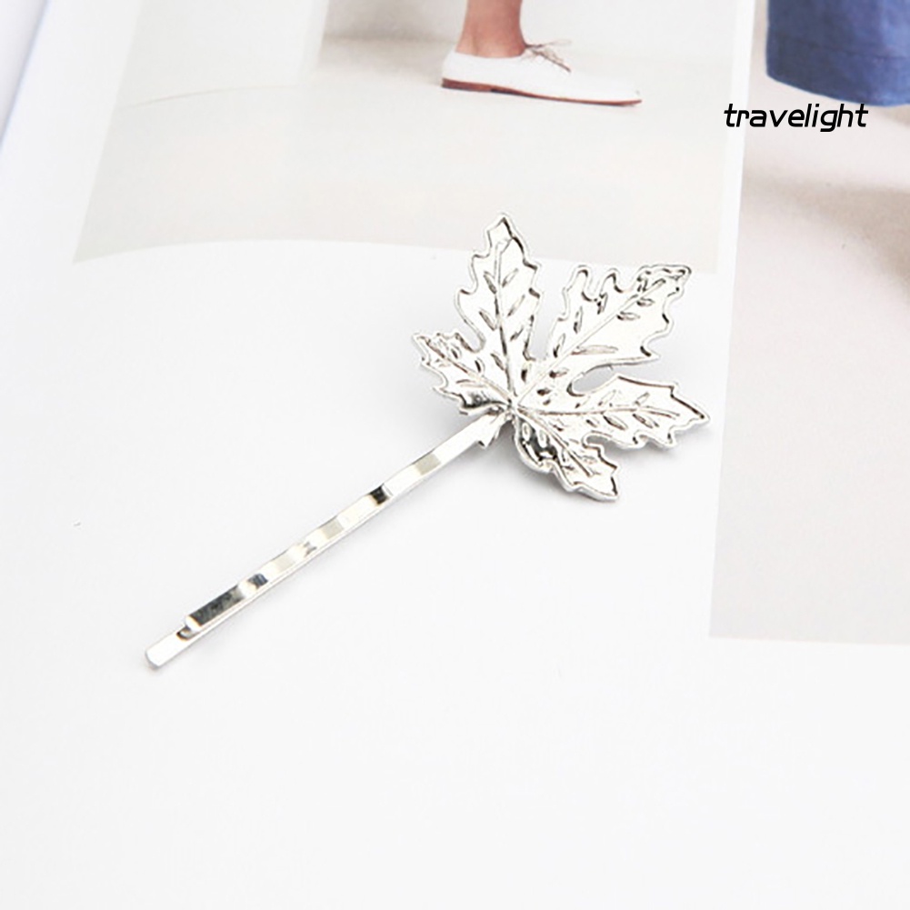 Set 2 Kẹp Tóc Hợp Kim Hình Lá Phong Thanh Lịch Cho Nữ