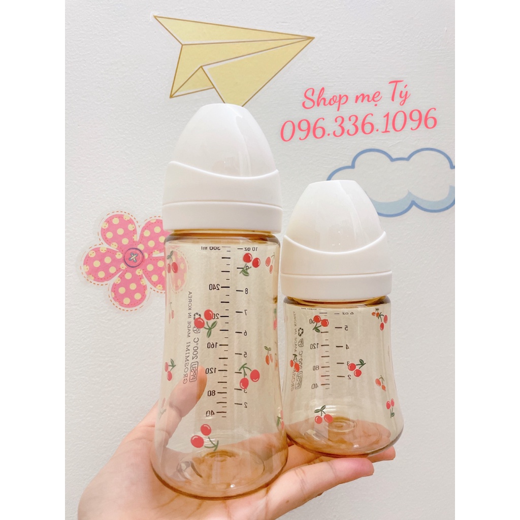 [TÁCH SET] Bình sữa Grosmimi Cherry nội địa Hàn cho bé size 200ml - 300ml