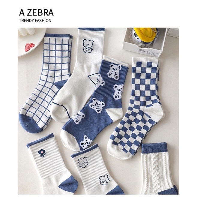 Tất Nữ Cổ Cao Tông Xanh Trắng Phong Cách Hàn Quốc tcc3