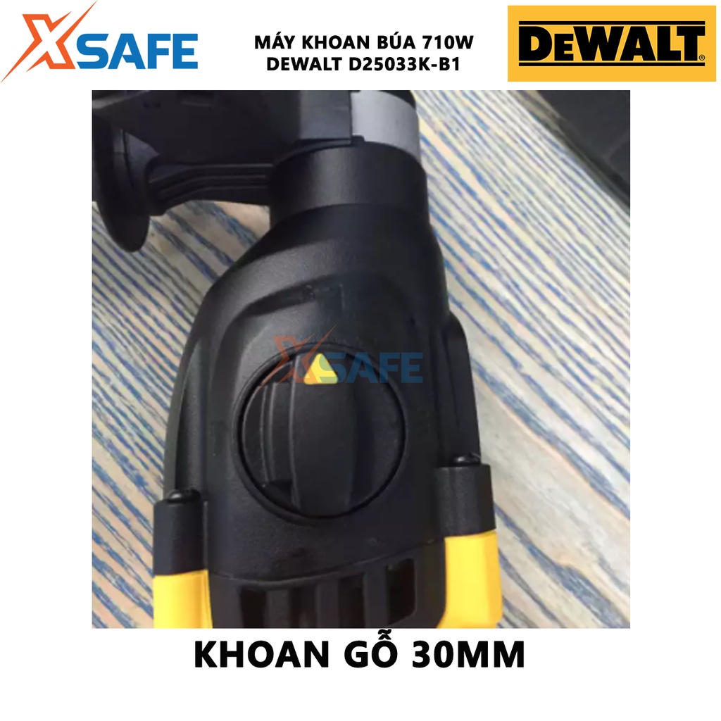 Máy khoan bê tông cầm tay DEWALT D25033K-B1 Máy khoan búa 3 chức năng Công suất 710W, tốc độ không tải 1550 v/p