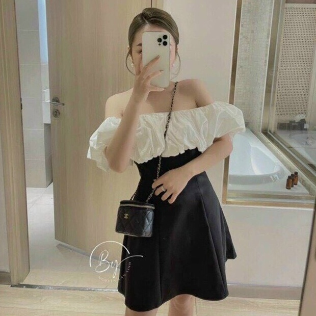 Đầm váy nữ dáng xòe trẻ trung họa tiết trễ vải siêu xinh tôn dáng dạo phố đi chơi