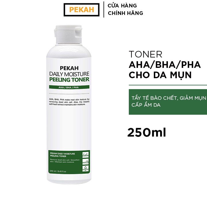Nước Hoa Hồng Cải Thiện Da Mụn, Làm Sạch Sâu Và Dưỡng Ẩm PEKAH Daily Moisture Peeling Toner 250ml
