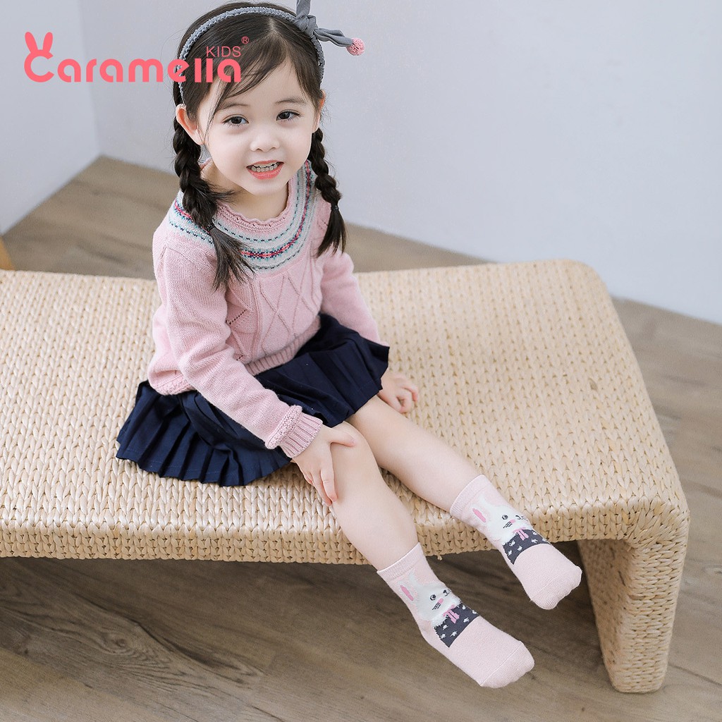 Tất Cho Bé Yêu hiệu Caramella, Vớ Trẻ Em Cao Cấp 4 Đôi Kèm Hộp Đựng Hoặc Túi Zip Xinh Xắn