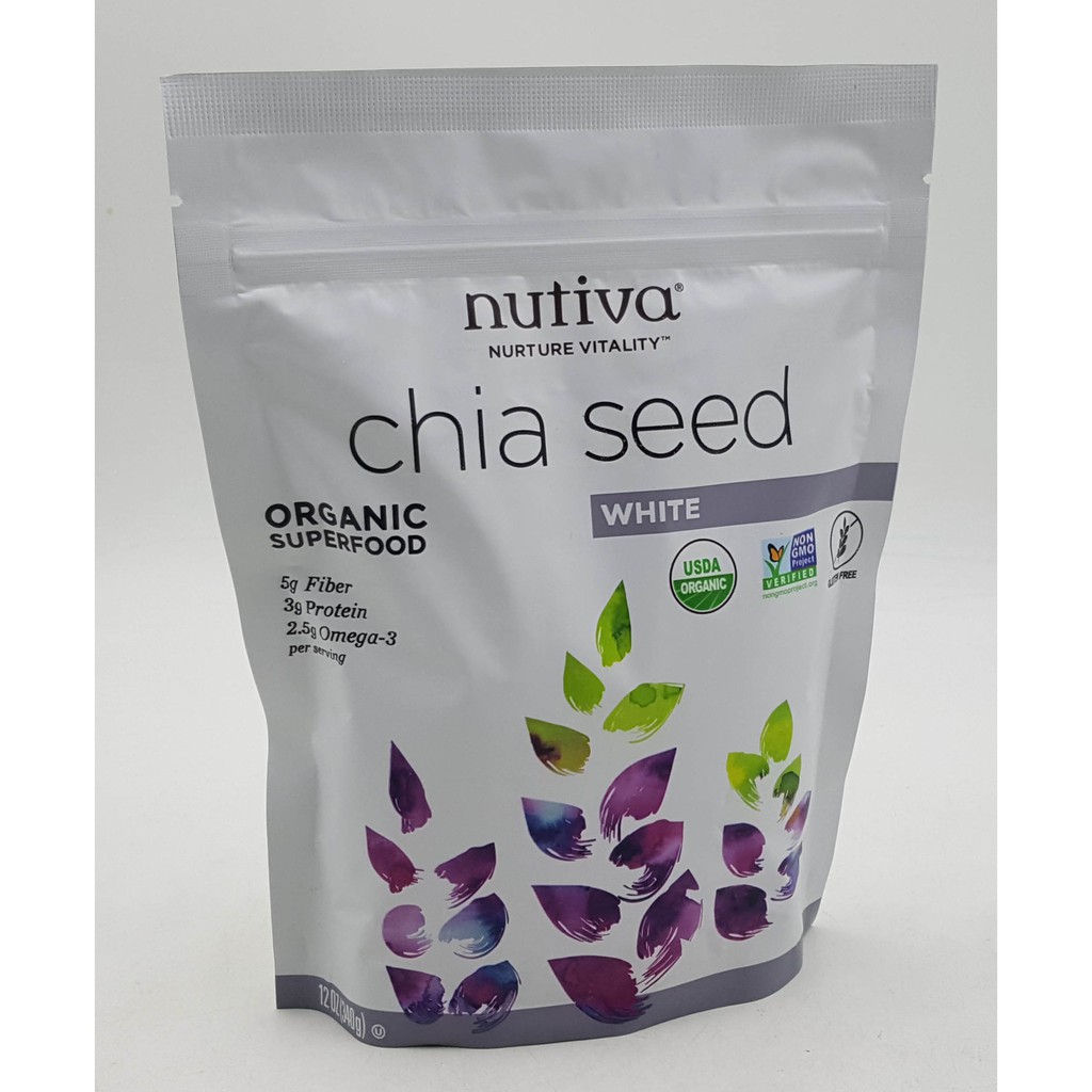 Hạt Chia trắng hữu cơ Nutiva Organic White Chia Seeds 340g