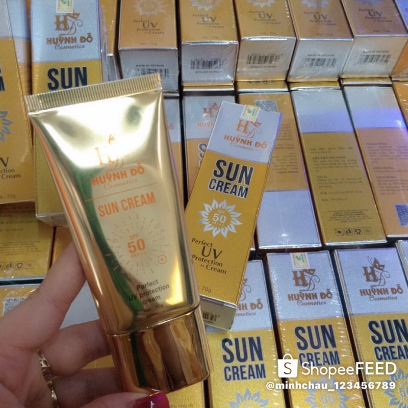 KEM CHỐNG NẮNG SPF50++HUỲNH ĐỖ CHÍNH HÃNG(TUÝP 70GR)