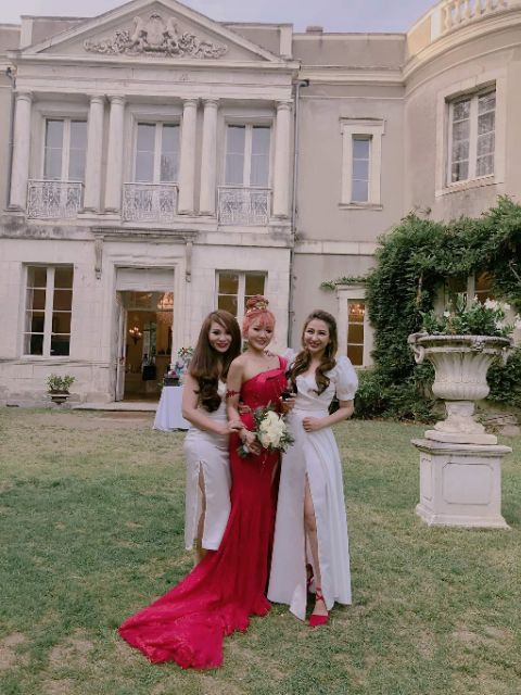 Đầm maxi trắng, dạ hội tay phồng xẻ tà sang trọng - Hình thật Sp 100% | BigBuy360 - bigbuy360.vn