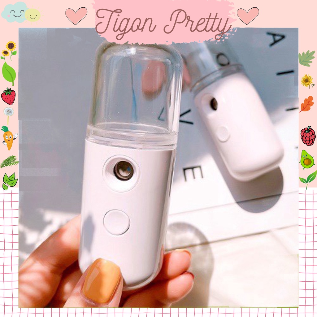 Máy Phun Sương Cầm Tay Xịt Khoáng MINI NANO Chính Hãng - Bản Full Phụ Kiện Cáp Sạc - Cấp Ẩm Dưỡng Da Bổ Sung Khoáng