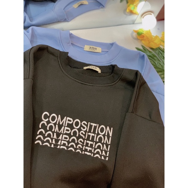 Áo Sweater nỉ trần bông thêu nhiều chữ (KÈM ẢNH THẬT)