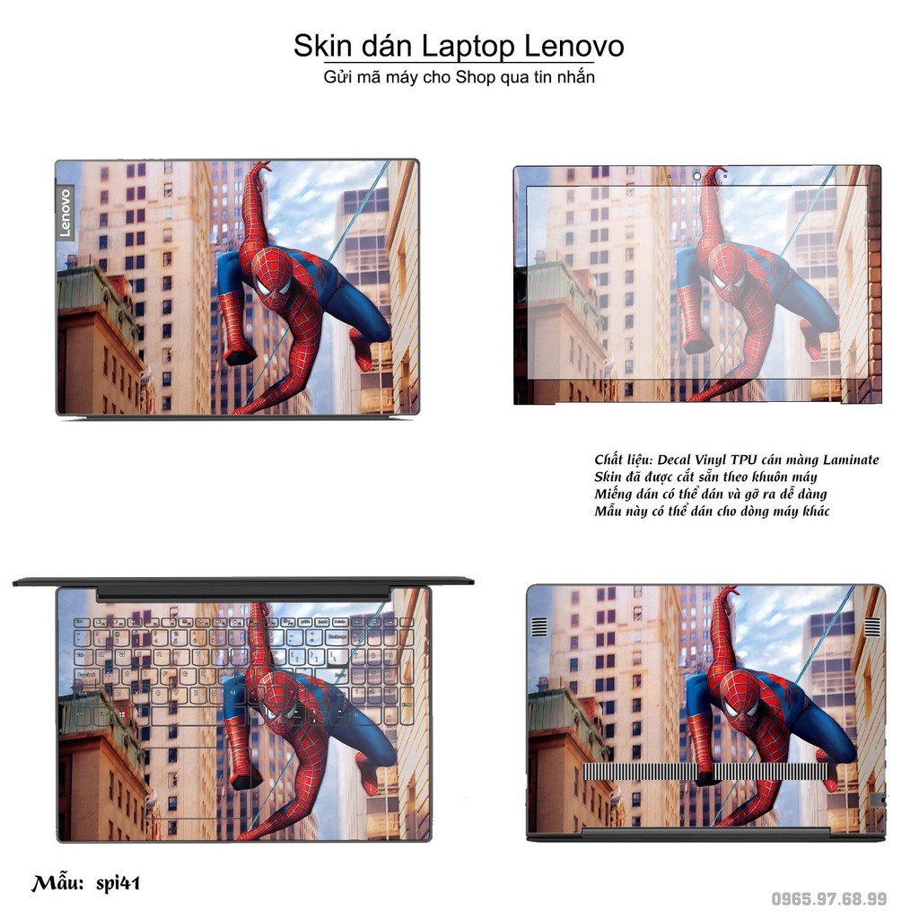 Skin dán Laptop Lenovo in hình người nhện Spiderman _nhiều mẫu 2 (inbox mã máy cho Shop)