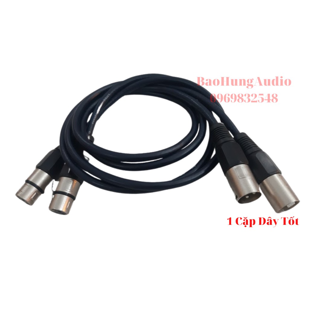 Dây cáp tín hiệu canon đực cái cao cấp, dây canare JAPAN chất lượng chuẩn Audio, giá 1 cặp.