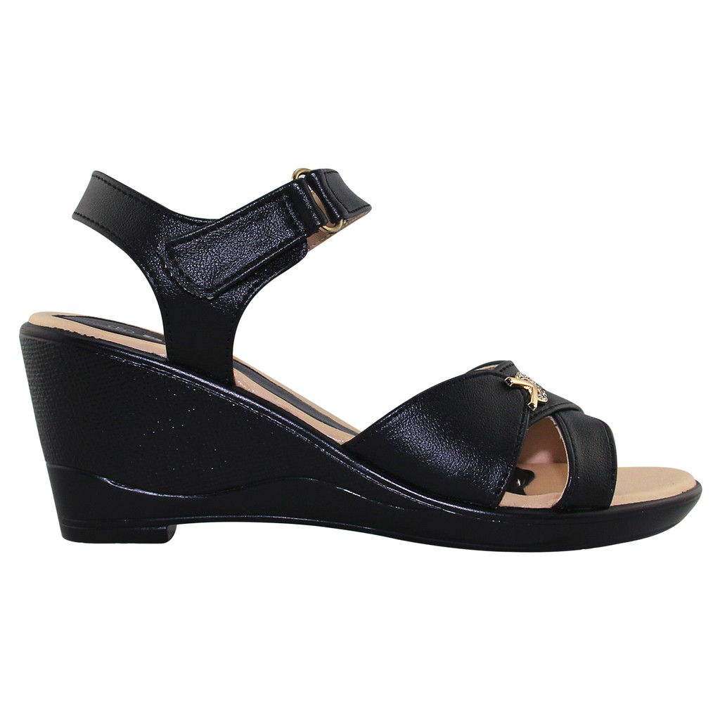 GIÀY SANDAL QUAI HẬU GÓT CAO NỮ BITA'S - SYN.251 (ĐEN + KEM + NÂU) - BITAS
