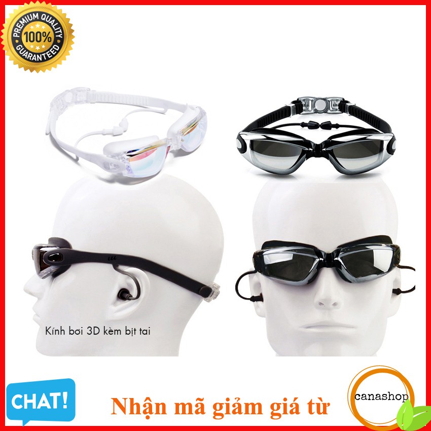 Kính bơi thể thao 6615 mắt kính tráng gương , kinh boi tặng nhét tai , kẹp mũi Canaries.shop