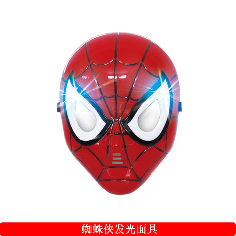 Marvel Superhero Spiderman Cosplay Cloak Glowing Mask Halloween Children Cartoon Anime Launcher Glove Watch Set for Kids Gifts