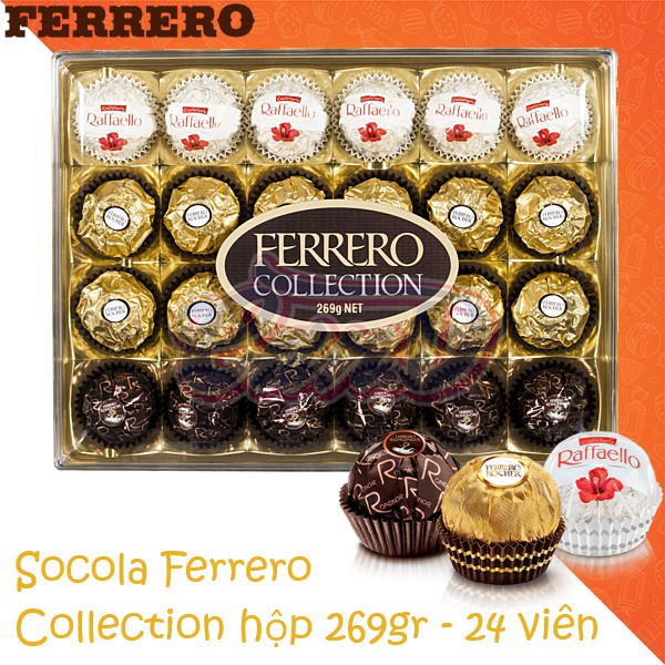 (2 loại) Socola Ferrero Collection hộp 176gr & 269gr