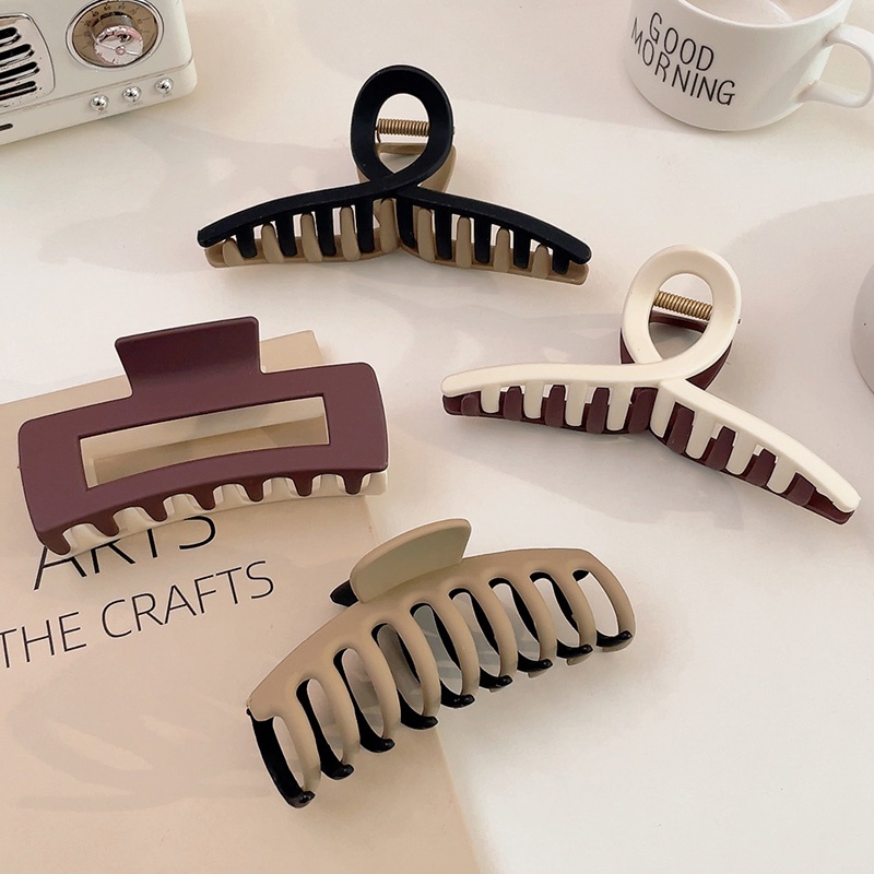 Kẹp tóc nhựa Acrylic hai màu thời trang Hàn Quốc cho nữ