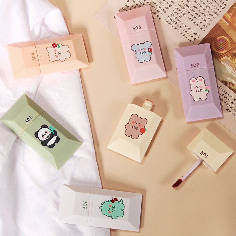 [Hàng mới về] Son kem lì trang điểm chống nước thiết kế vỏ hoạt hình dễ thương