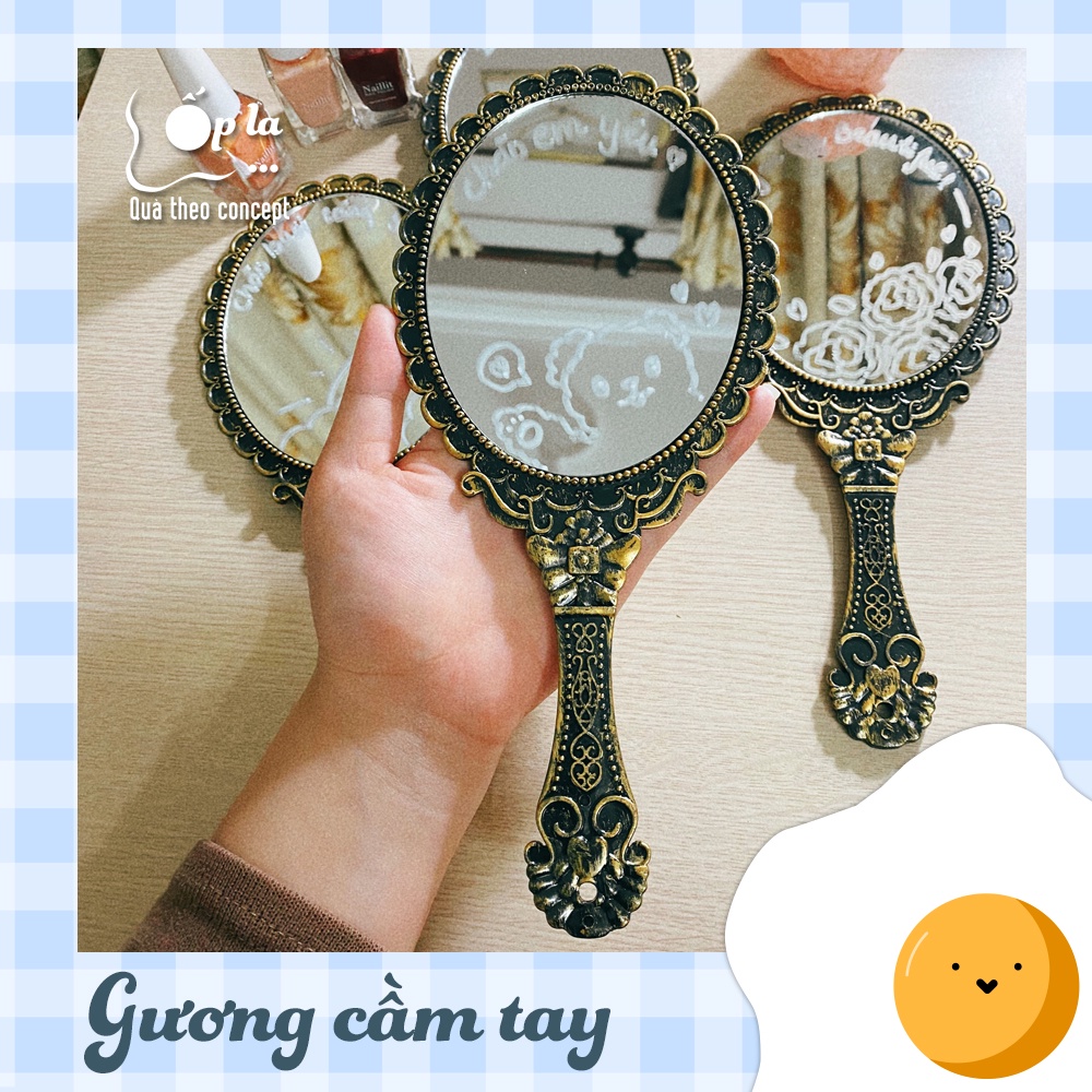 Gương cầm tay vintage - Quà tặng ý nghĩa cho bạn gái - Ốp la Shop | Quà tặng bạn gái