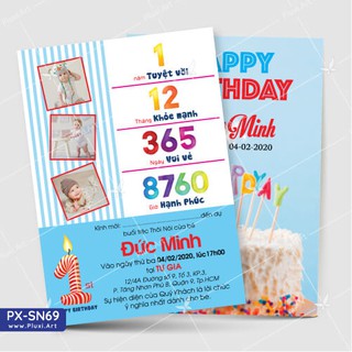 Thiệp thôi nôi –  sinh nhật theo yêu cầu Pluxi (PX_SN69)