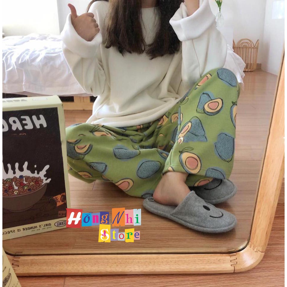 QUẦN CARTOON PANT UNISEX MÀU XANH, QUẦN HOẠT HÌNH TRÁI BƠ- MM | BigBuy360 - bigbuy360.vn
