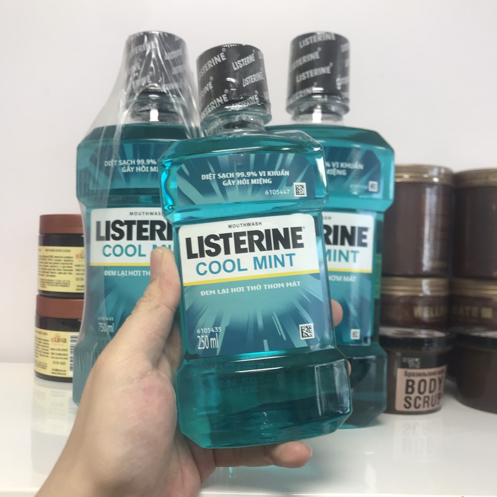 Nước sút miệng Listerine nước súc miệng bạc hà thơm mát 250ml