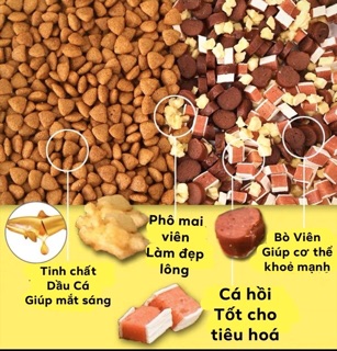 Hạt trộn PHÔ MAI, BÒ, CÁ HỒI cho CHÓ (HẠT CAPTAIN)